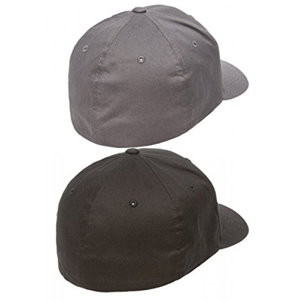 Flexfit 2-Pack Premium Original Cotton Twill Fitted Hat, 2pack 1-b...