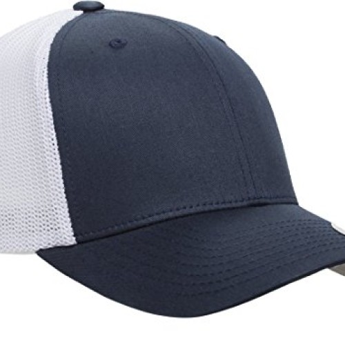 Flexfit Mens Trucker Mesh Cap-2-Tone, Navy/White, One Size Fits All