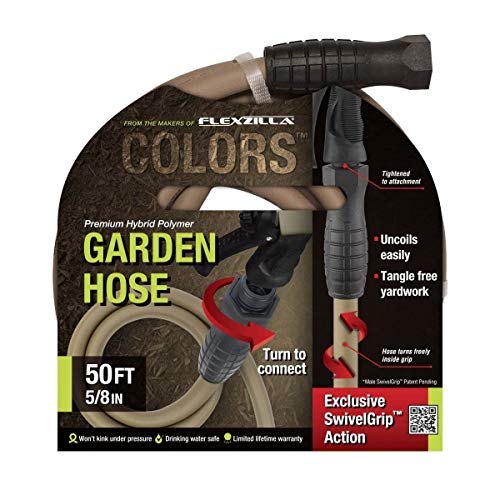 Colors Garden Hose with Swivelgrip, 5/8 in. x 50., Drinking Water...