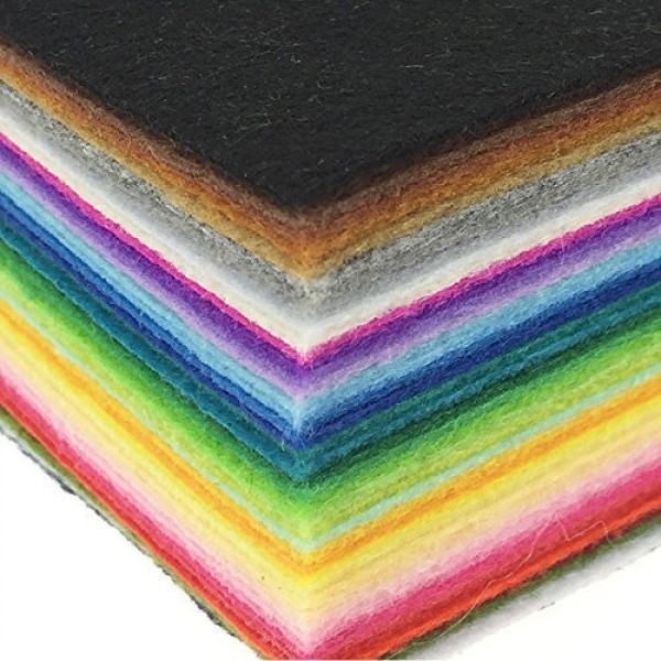 42pcs Felt Fabric Sheet 4x4 Assorted Color DIY Craft Squares Non...
