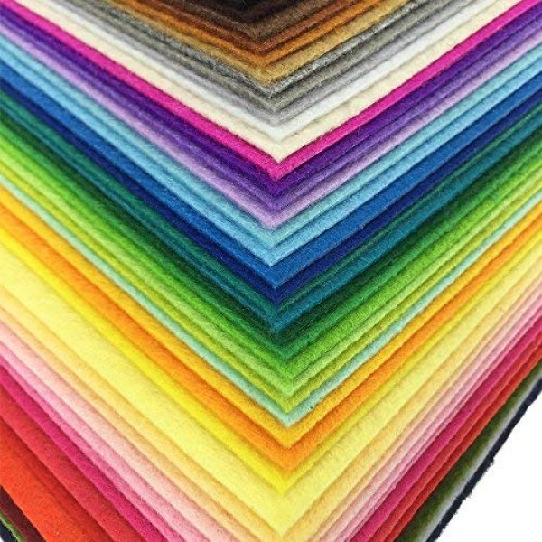 42pcs Felt Fabric Sheet 4x4 Assorted Color DIY Craft Squares Non...