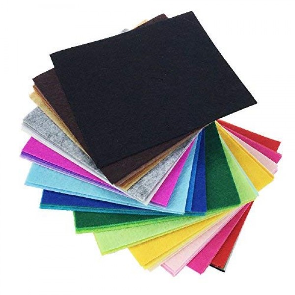 42pcs Felt Fabric Sheet 4x4 Assorted Color DIY Craft Squares Non...