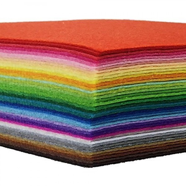 42pcs Felt Fabric Sheet 4x4 Assorted Color DIY Craft Squares Non...