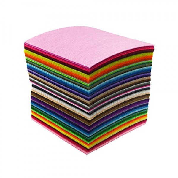 88pcs 4 x 4 inches 10 x 10cm Assorted Color Mini Felt Fabric She...