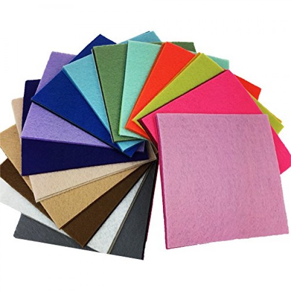 88pcs 4 x 4 inches 10 x 10cm Assorted Color Mini Felt Fabric She...