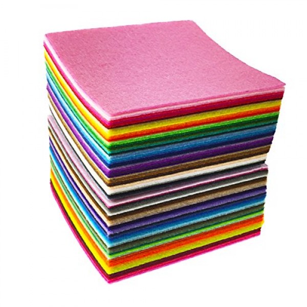 88pcs 4 x 4 inches 10 x 10cm Assorted Color Mini Felt Fabric She...