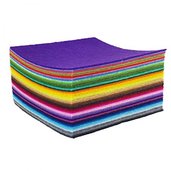flic-flac 44PCS 12 x 12 inches 30 x 30cm Assorted Color Felt Fab...