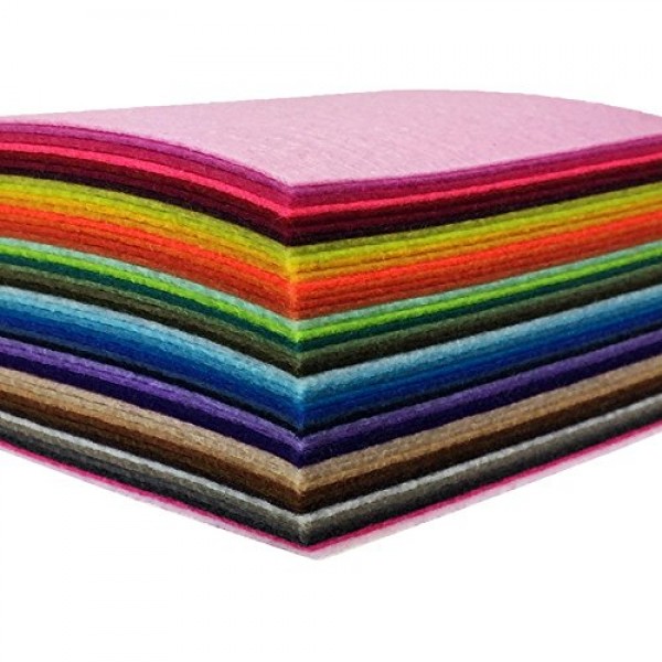 flic-flac 44PCS 4 x 4 inches 10 x10cm Assorted Color Felt Fabric...