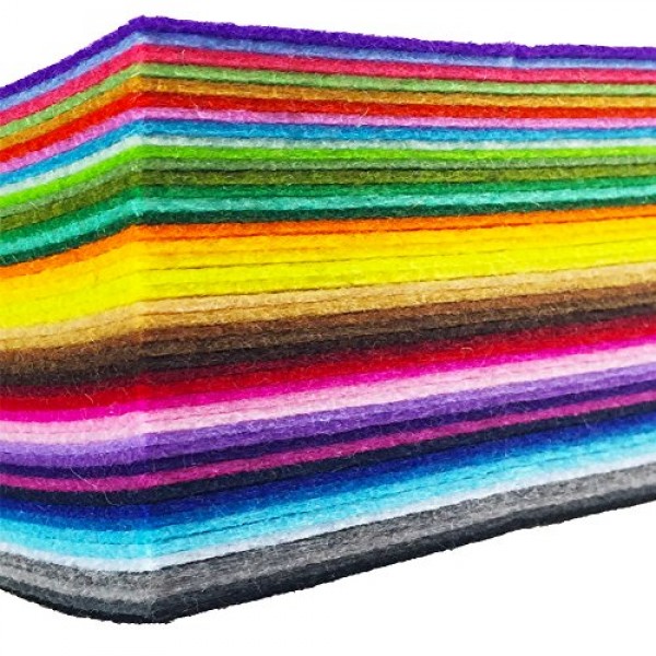 flic-flac 44PCS 8 x 12 inches 20 x 30cm Assorted Color Felt Fabr...