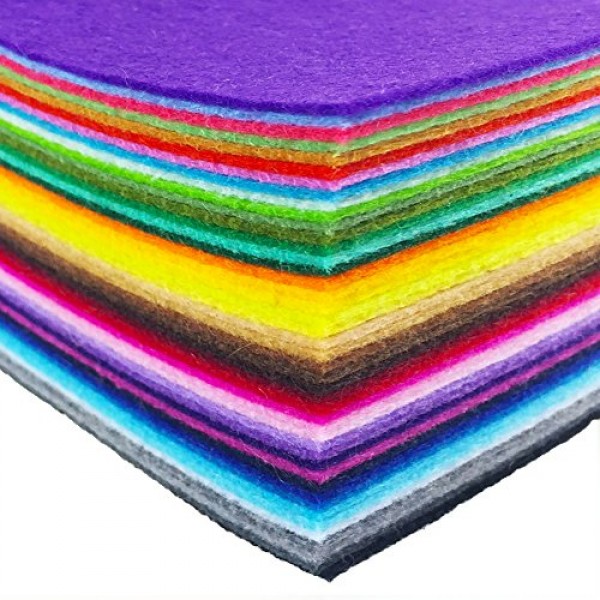 flic-flac 44PCS 8 x 12 inches 20 x 30cm Assorted Color Felt Fabr...