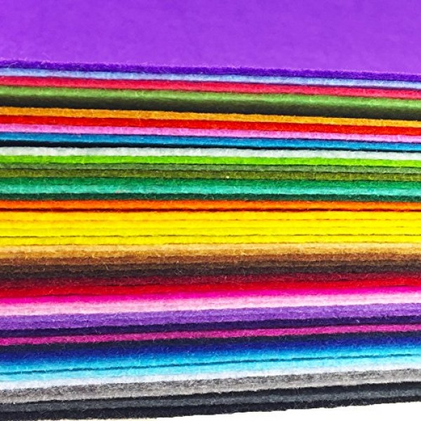flic-flac 44PCS 8 x 12 inches 20 x 30cm Assorted Color Felt Fabr...