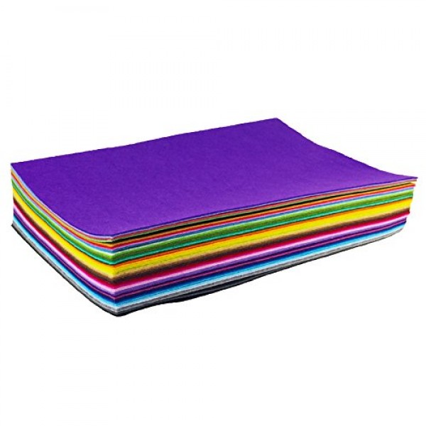 flic-flac 28pcs 12 x 8 Inches 30cmx20cm 1.4mm Thick Soft Felt Fabric Sheet Color