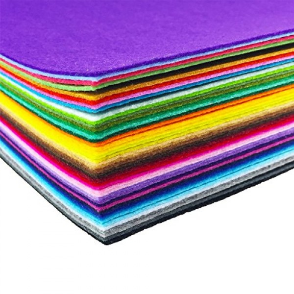 flic-flac 44PCS 8 x 12 inches 20 x 30cm Assorted Color Felt Fabr...