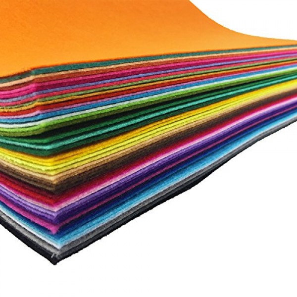 flic-flac 48PCS 8 x 12 inches 20 x 30cm Assorted Color Felt Fabr...