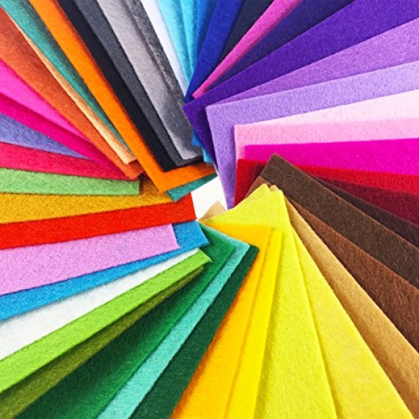 flic-flac 48PCS 8 x 12 inches 20 x 30cm Assorted Color Felt Fabr...