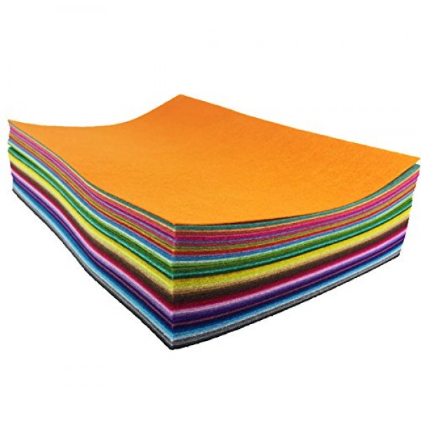 flic-flac 48PCS 8 x 12 inches 20 x 30cm Assorted Color Felt Fabr...