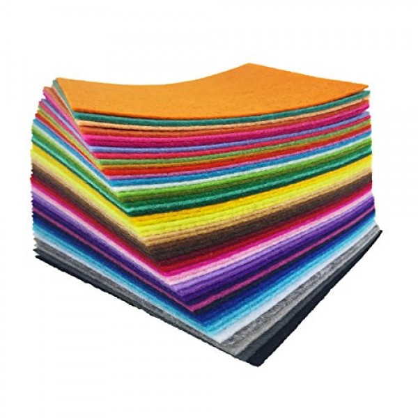 flic-flac 48PCS 8 x 12 inches 20 x 30cm Assorted Color Felt Fabr...