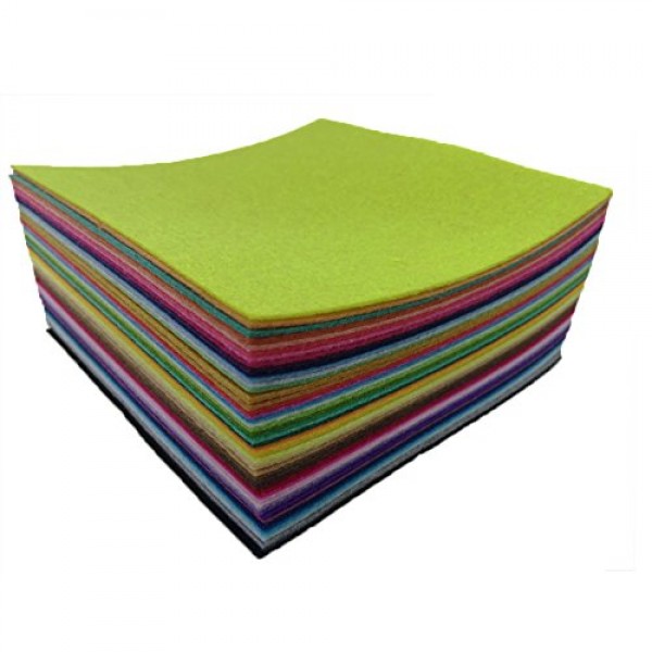 flic-flac 54pcs Felt Fabric Sheet Assorted Color Felt Pack DIY Cra...