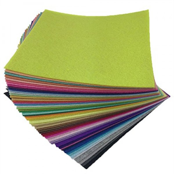 flic-flac 54pcs Felt Fabric Sheet Assorted Color Felt Pack DIY Cra...