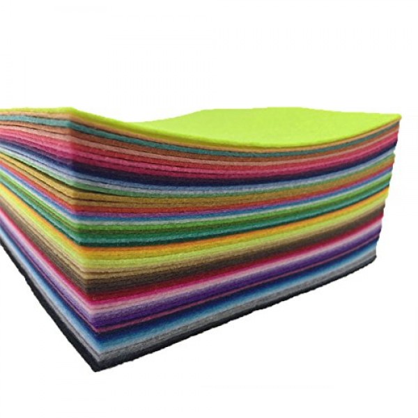 flic-flac 54pcs Felt Fabric Sheet Assorted Color Felt Pack DIY Cra...