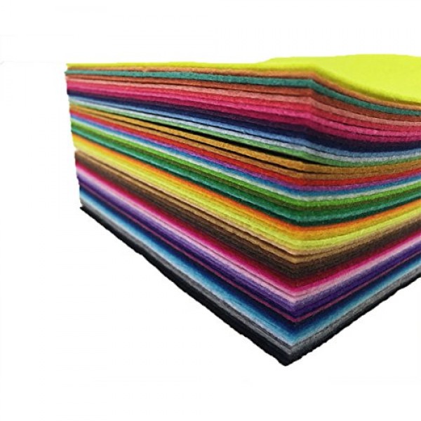 flic-flac 54pcs Felt Fabric Sheet Assorted Color Felt Pack DIY Cra...