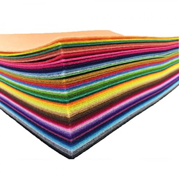 flic-flac 54pcs Felt Fabric Sheet Assorted Color Felt Pack DIY Cra...