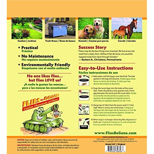 Flies Be Gone Fly Trap - Disposable Non Toxic Fly Catcher - Made i...