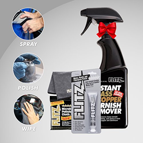Flitz BC 01806 Instant Brass and Copper Tarnish Remover 16 oz Spra...