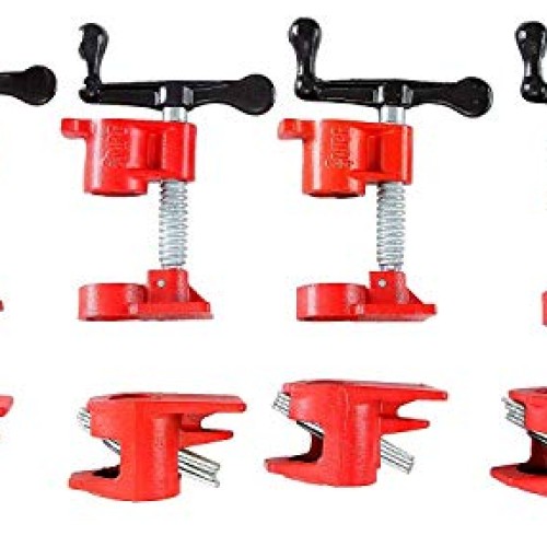 FLK Tech 4 Pack 3/4 Wood Gluing Pipe Clamp Set Heavy Duty