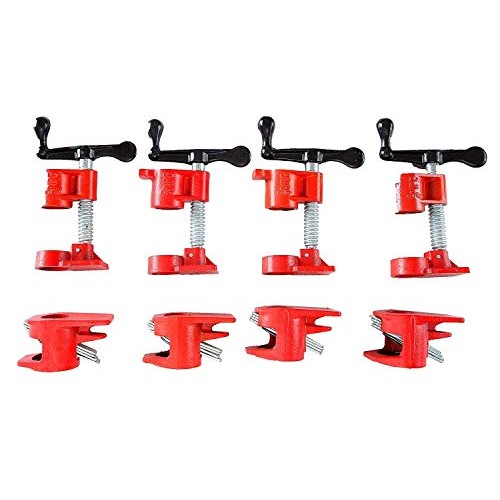 FLK Tech 4 Pack 3/4 Wood Gluing Pipe Clamp Set Heavy Duty