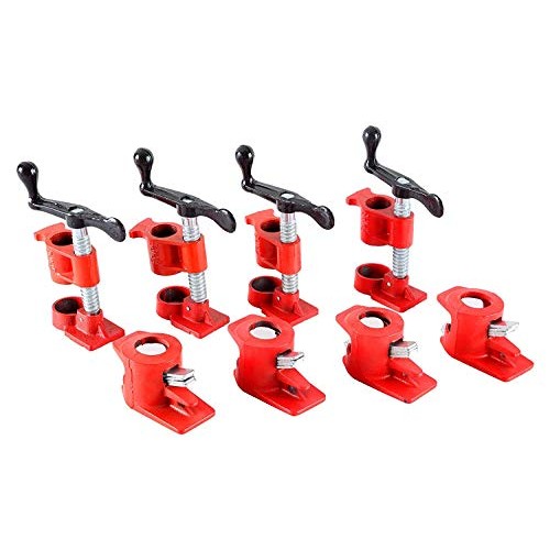 FLK Tech 4 Pack 3/4 Wood Gluing Pipe Clamp Set Heavy Duty