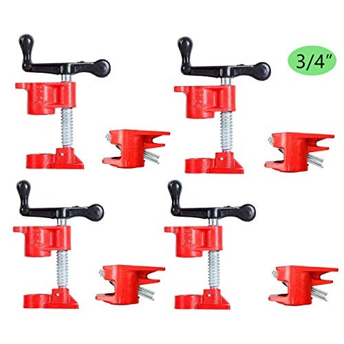 FLK Tech 4 Pack 3/4 Wood Gluing Pipe Clamp Set Heavy Duty