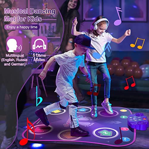 Dance Mat Toys for 3-12 Year Old Kids, Electronic Dance Pad with L...