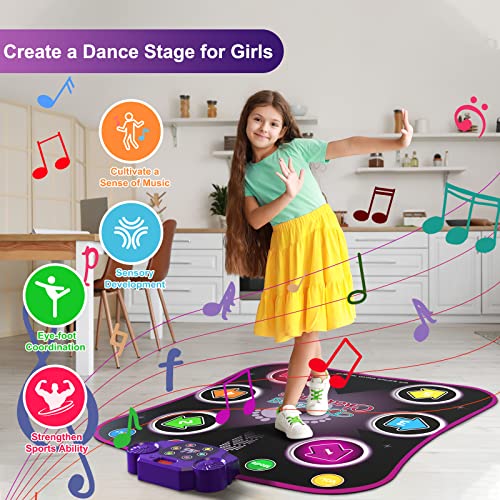 Dance Mat Toys for 3-12 Year Old Kids, Electronic Dance Pad with L...
