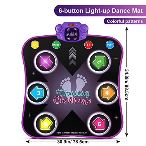 Dance Mat Toys for 3-12 Year Old Kids, Electronic Dance Pad with L...