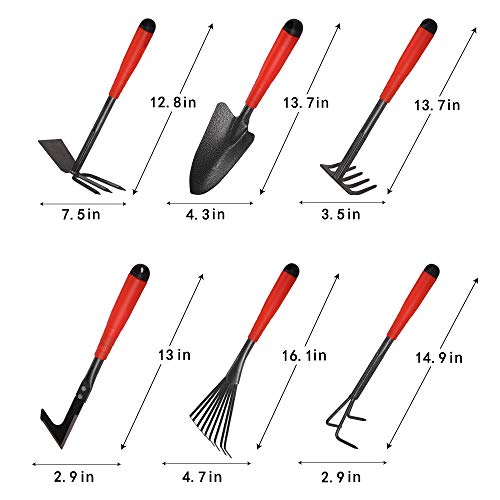 FLORA GUARD 6 Piece Garden Tool Sets - Including Trowel,5-Teeth ra...