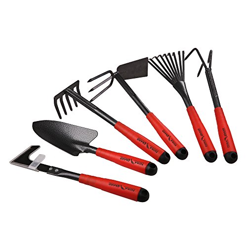FLORA GUARD 6 Piece Garden Tool Sets - Including Trowel,5-Teeth ra...