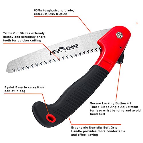 FLORA GUARD Folding Hand Saw, Camping/Pruning Saw with Rugged 7.7 ...