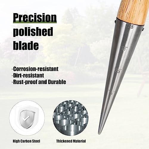 FLORA GUARD Hand Dibber Garden Tool, Seed Planter Tool with Wood H...