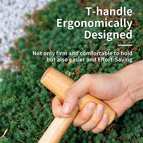 FLORA GUARD Hand Dibber Garden Tool, Seed Planter Tool with Wood H...