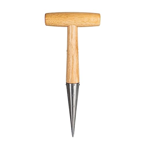 FLORA GUARD Hand Dibber Garden Tool, Seed Planter Tool with Wood H...