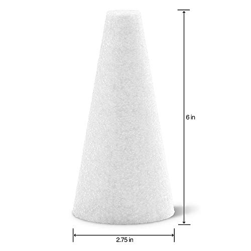 FloraCraft CraftFōM 2 Piece Cone 2.75 Inch x 6 Inch White