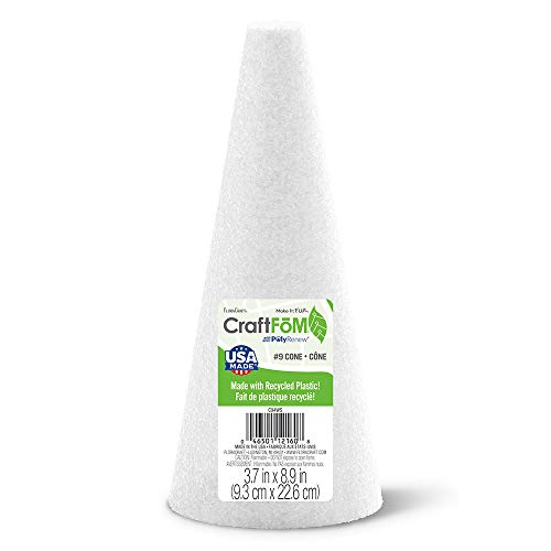 FloraCraft CraftFōM Cone 3.7 Inch x 8.9 Inch White