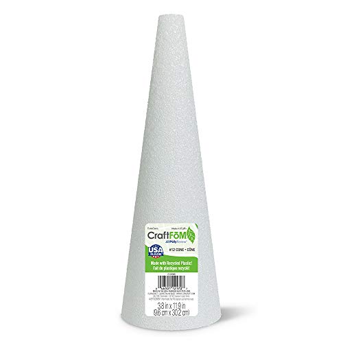 FloraCraft CraftFōM Cone 3.8 Inch x 11.9 Inch White