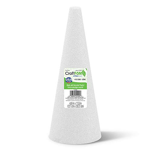 FloraCraft CraftFōM Cone 4.8 Inch x 11.9 Inch White