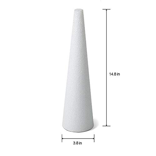 FloraCraft Foam Cone 3.8 Inch x 14.8 Inch White