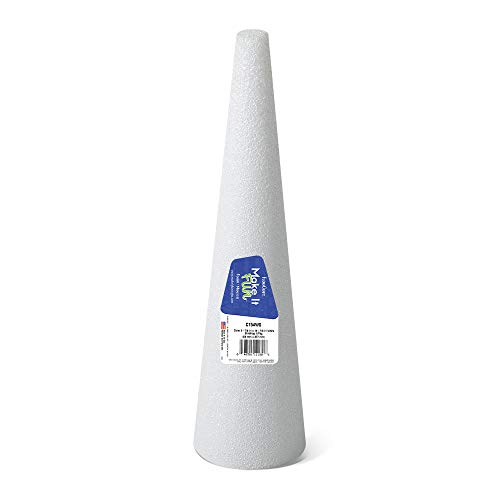 FloraCraft Foam Cone 3.8 Inch x 14.8 Inch White