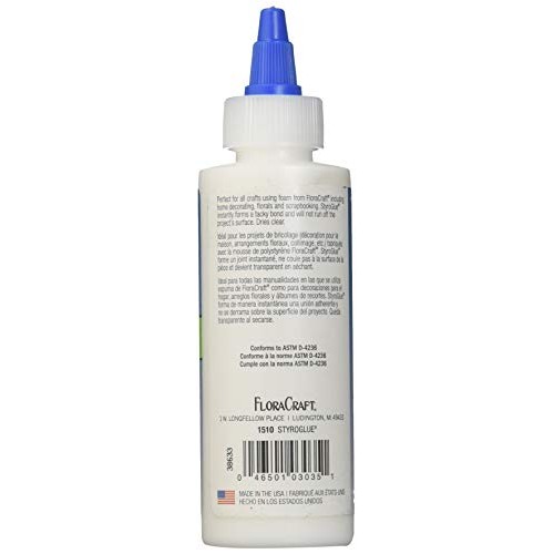 FloraCraft Non-Toxic Foam Glue 4 Ounce Clear