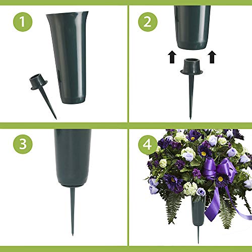 FloraCraft Plastic Cemetery Vase with FloraFōM and Removable Spike...