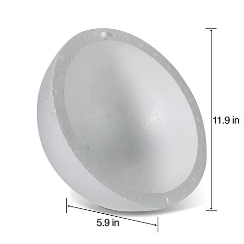 FloraCraft SmoothFoam Hollow Half Ball 5.9 Inch x 11.9 Inch White